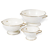 BeFare cream colander front view showing clean design and stable base