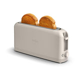 bella long-slot toaster front view showing compact footprint and consistent results