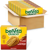 belVita front packaging showing cinnamon brown sugar biscuits for convenient breakfasts