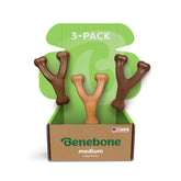 Benebone wishbone front packaging showing three durable chews and benefits