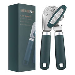 Beneno front view showing green can opener and comfortable grip benefit