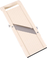 Benriner front view showing beige body and handle, for precise slicing