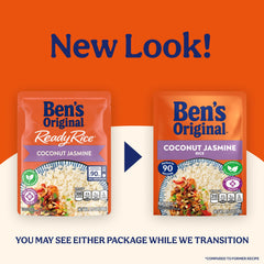 Ben's Original open pouch with cooked rice visible for quick serving