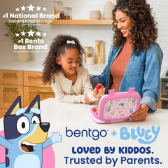 Bentgo Bluey open compartments displaying five sections for organized meals and portion control