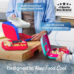 Bentgo Chill open with removable ice pack under tray for longer cooling