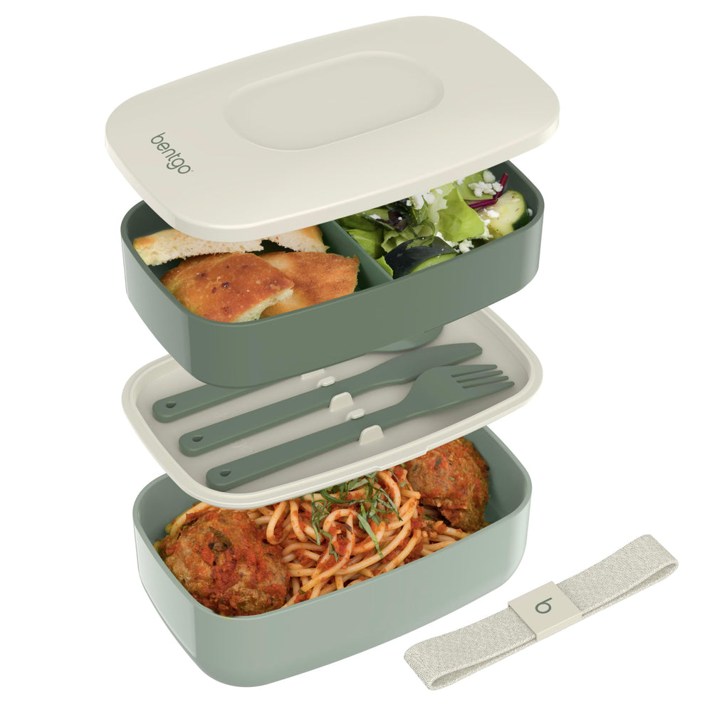 Bentgo Classic front view showing three-compartment lid and clean design for organized meals