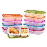 Bentgo Easyboxes front view showing three compartments and lid for portion control