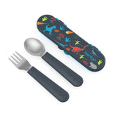 Bentgo front view of utensil set showing fork, spoon and case for neat storage