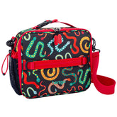 Bentgo front view prints lunch bag showing playful design and durable carry benefit