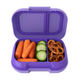 Bentgo front view of closed snack container showing compact design and secure lid benefit