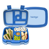 Bentgo front view showing colorful kid-friendly design and secure closure benefit