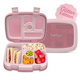 Bentgo front view petal pink glitter showing durable compact design and appeal