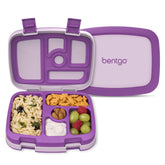 Bentgo front view showing five compartments and secure lid, promotes organized meals