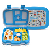 Bentgo front view showing colorful prints and secure lid for easy identification