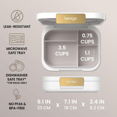 Bentgo modern removable divider detail showing flexible portion control benefit