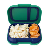 Bentgo front view of snack container showing compact design and secure lid benefit