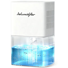 BeOkay front view dehumidifier showing compact design and 58oz tank, easy placement benefit