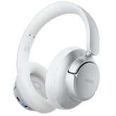 BERIBES front view of over-ear headphones showing sleek design and clear controls benefit travel comfort