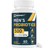 Besenify front bottle showing label and 60 capsules, convenient daily support