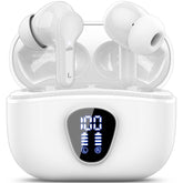 BESNOOW front view of earbuds and case showing compact packaging and portability