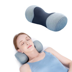 Bespilow front view showing neck roll packaging and simple storage benefit