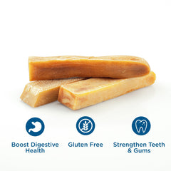Best Bully Sticks dog chewing indoors showing engagement and reduced-odor benefit