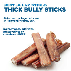Best Bully Sticks beside ruler for 6-inch size clarity and portion control