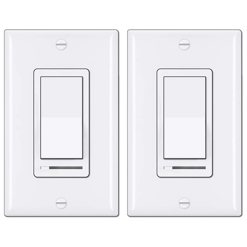 BESTTEN front view of both packaged dimmers showing clean white finish and convenience