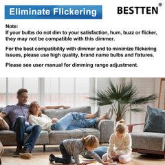 BESTTEN side adjustment wheel detail to eliminate flicker and improve LED stability