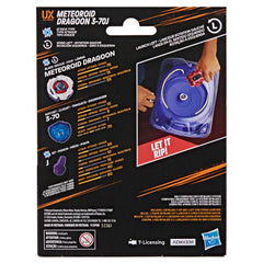 Beyblade Meteoroid Dragoon close-up of metal detail emphasizing durability