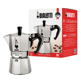 Bialetti Moka Express front view showing classic design and quick brewing benefit