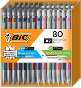 BIC mechanical pencils front packaging showing 80-count mix and value