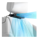 Bicboz front facing headrest fan showing compact mount and rapid cooling