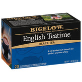 Bigelow front packaging showing English Teatime for reliable daily flavor