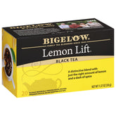 Bigelow lemon lift front box showing branding and lemon flavor benefits