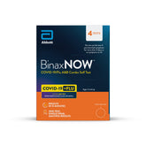 BinaxNOW front packaging showing product and quick result time benefit