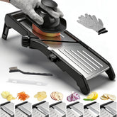 -BINGBING- mandoline front view showing compact stainless steel deck and controls