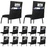 BingLzzr front view of 12 chair pockets showing uniform classroom organization