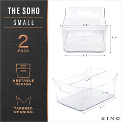 BINO clear bin top view filled with snacks for instant visibility