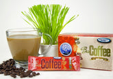 Bio Coffee front box showing organic alkaline instant sachets and convenience