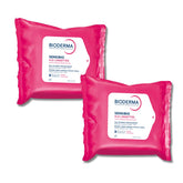 Bioderma front packaging showing resealable 50-count pack and product branding benefit