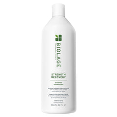 Biolage front bottle view showing 33.8 oz and salon-size strength benefit