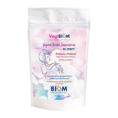 Biom Probiotics front packaging showing a 15-count box and benefits