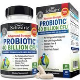 BioSchwartz front bottle view showing clear probiotic branding and convenience