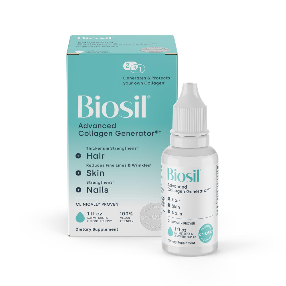 Biosil front packaging showing bottle and label, clear product benefit