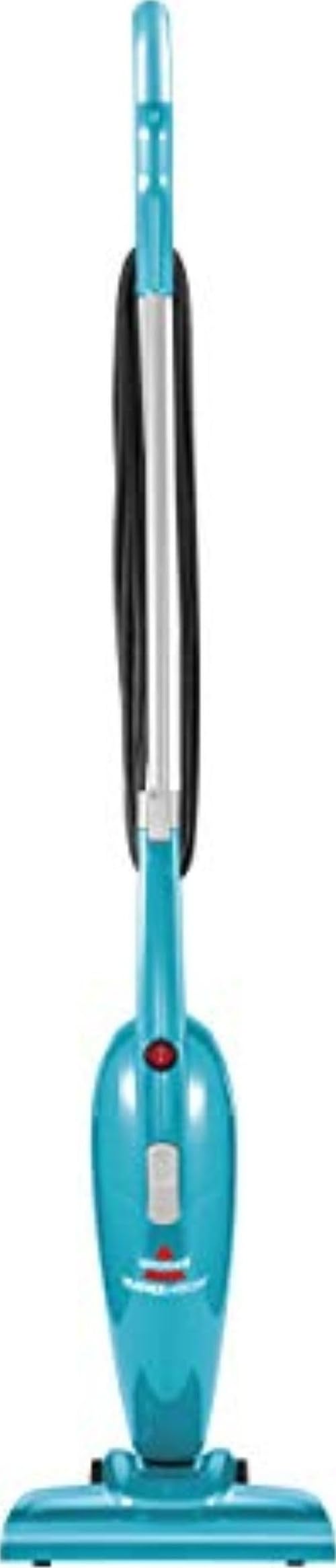 Bissell Featherweight front view showing compact electric broom and easy storage benefit