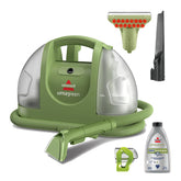 BISSELL Little Green front view showing lightweight portability and handle benefit