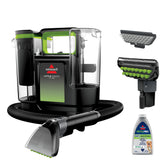 BISSELL Little Green Max Pet front view showing compact design and handle benefit portability