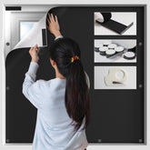 BKSAI front view of 39x57 blackout curtain showing full coverage and quick install benefit
