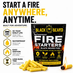 Black Beard Fire Plugs close-up texture highlighting long burn and reliability